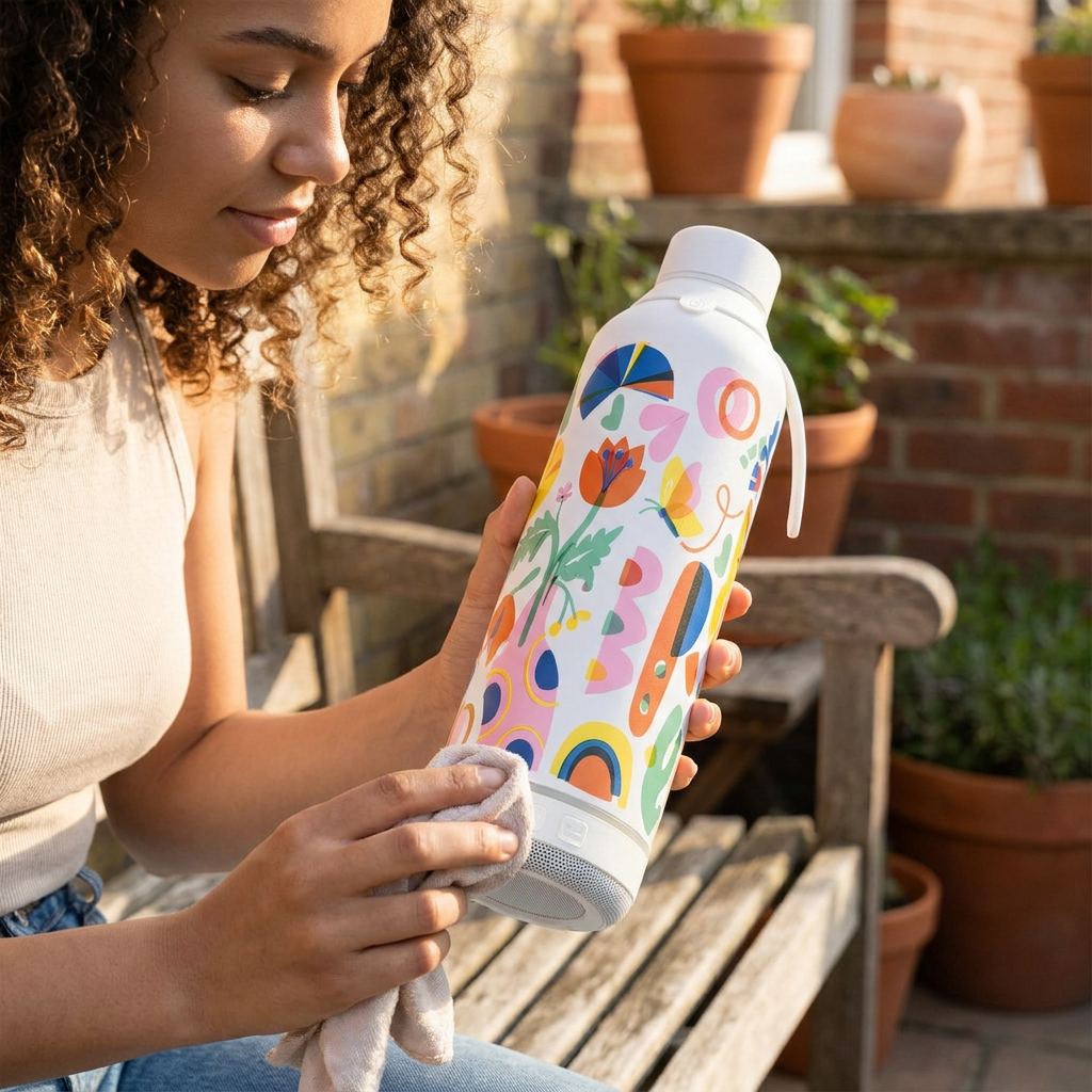 Botella Térmica de Acero Inoxidable con Altavoz – Little Botanical | Aurea