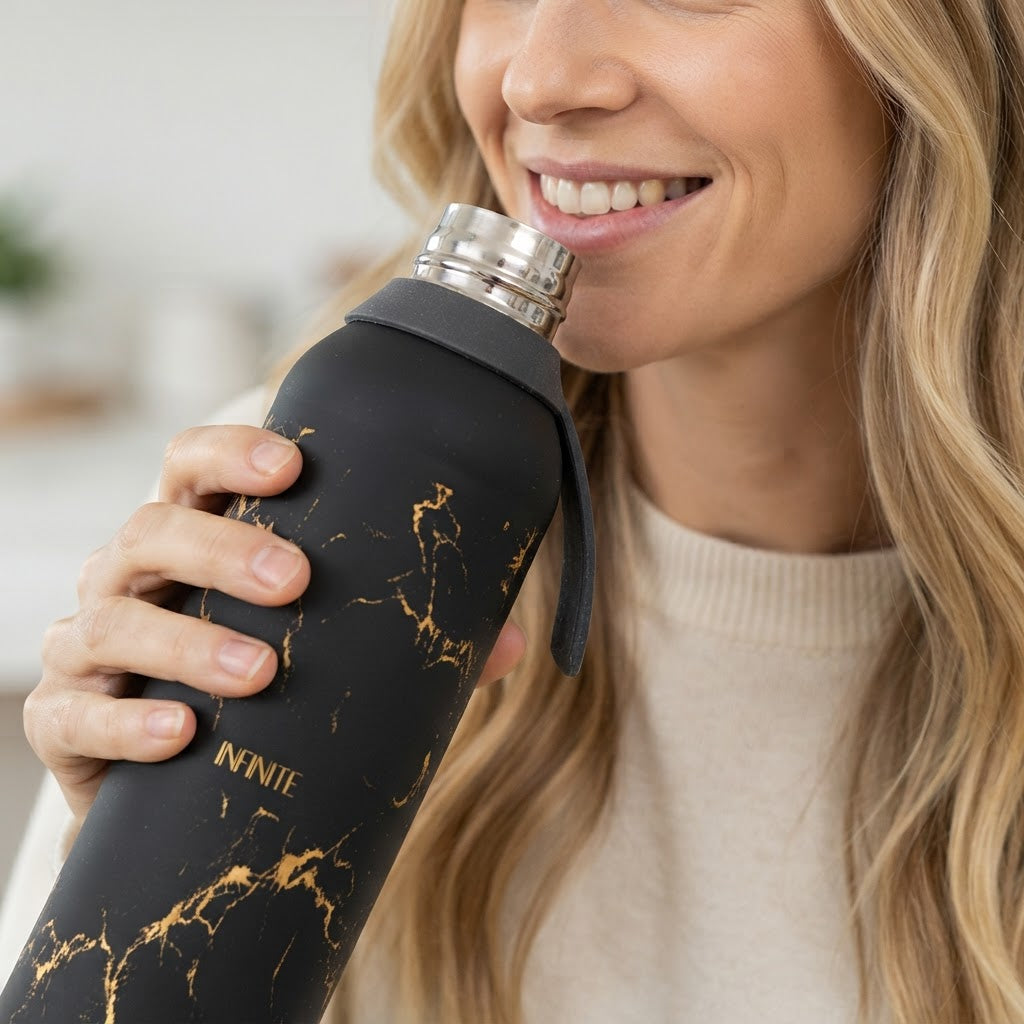 Botella Térmica de Acero Inoxidable con Altavoz – Pure Gold | Aurea