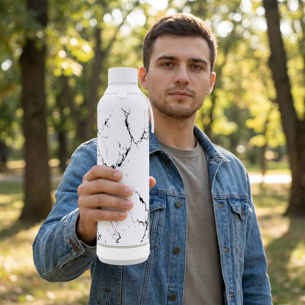 Botella Térmica de Acero Inoxidable con Altavoz – Solid Stone | Aurea