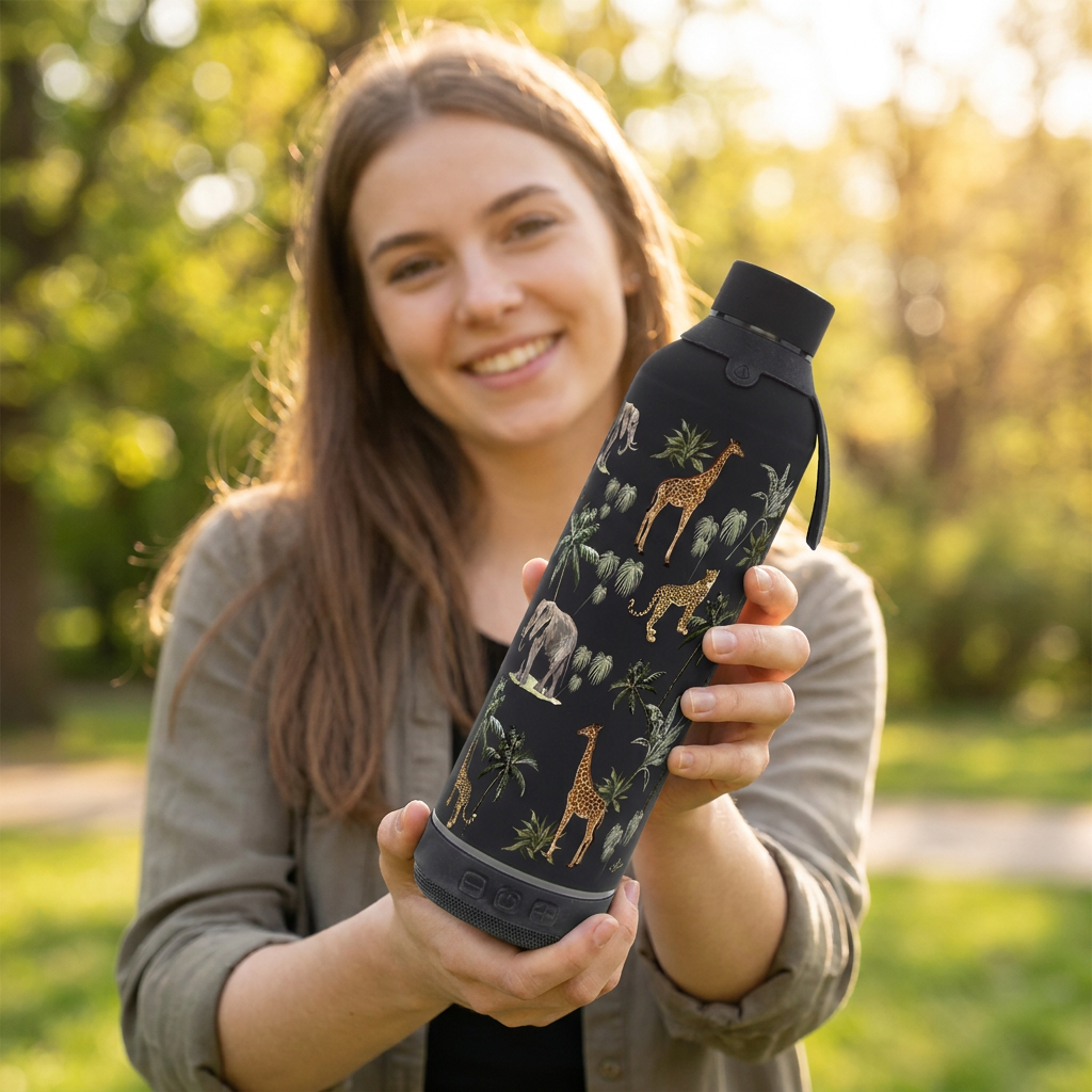 Botella Térmica de Acero Inoxidable con Altavoz – Savanna Life | Aurea