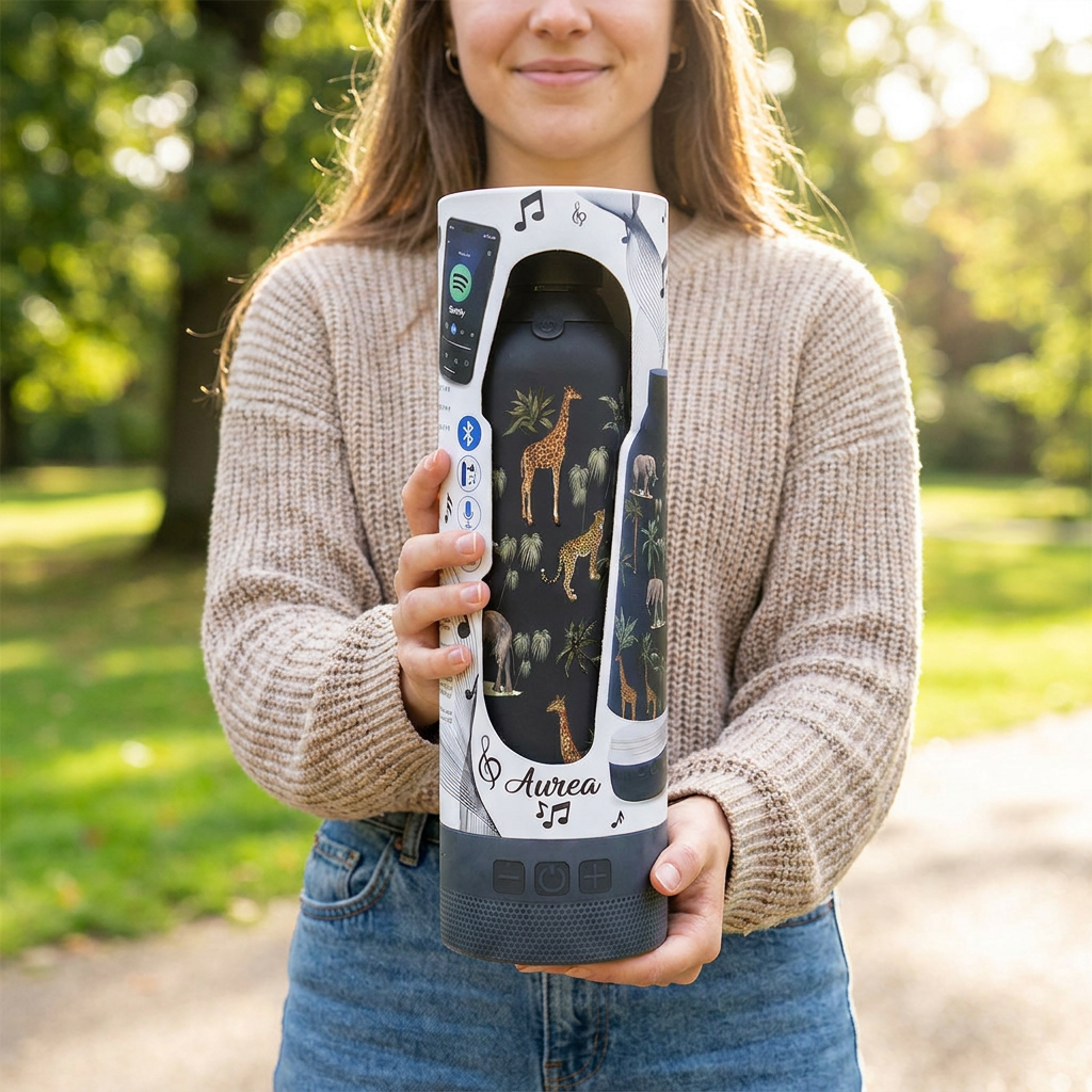 Botella Térmica de Acero Inoxidable con Altavoz – Savanna Life | Aurea