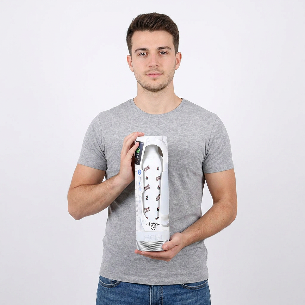 Botella Térmica de Acero Inoxidable con Altavoz – Arcade Skull | Aurea