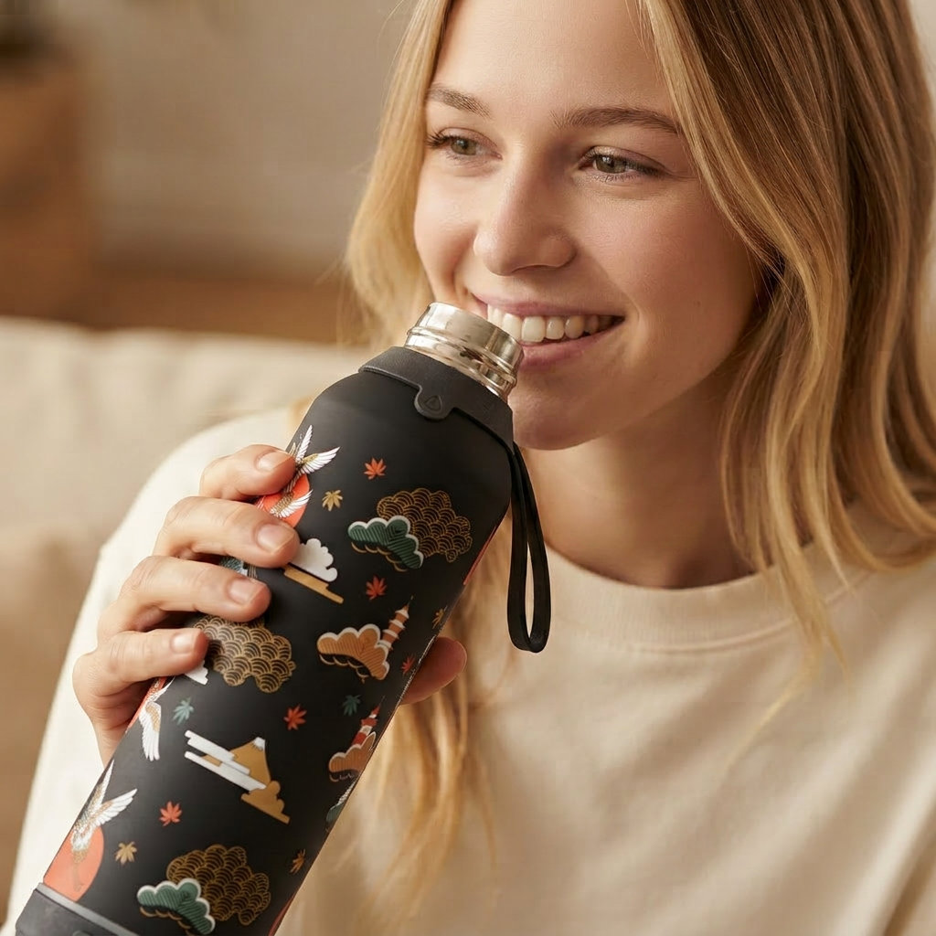 Botella Térmica de Acero Inoxidable con Altavoz – Tokyo Sky | Aurea