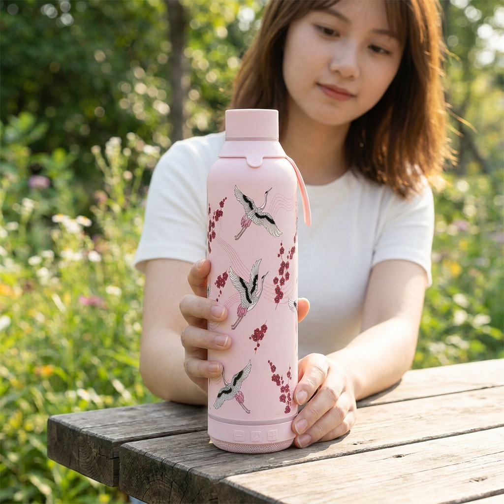 Botella Térmica de Acero Inoxidable con Altavoz – Tokyo Sky | Aurea