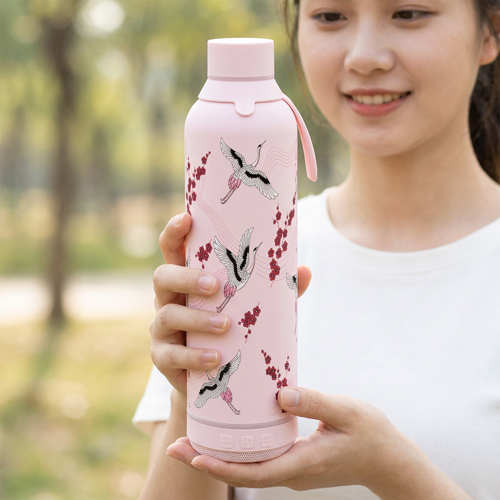 Botella Térmica de Acero Inoxidable con Altavoz – Tokyo Sky | Aurea
