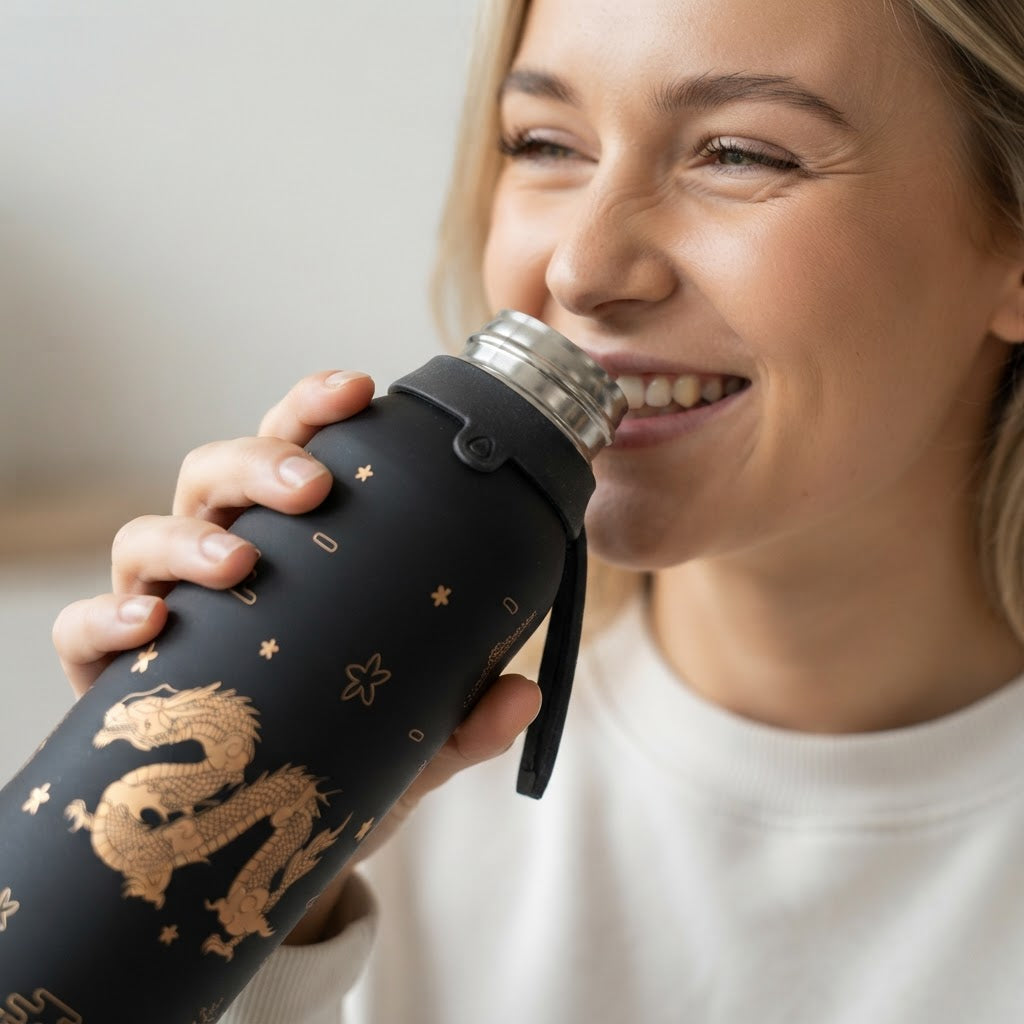 Botella Térmica de Acero Inoxidable con Altavoz – Dragon Spirit | Aurea