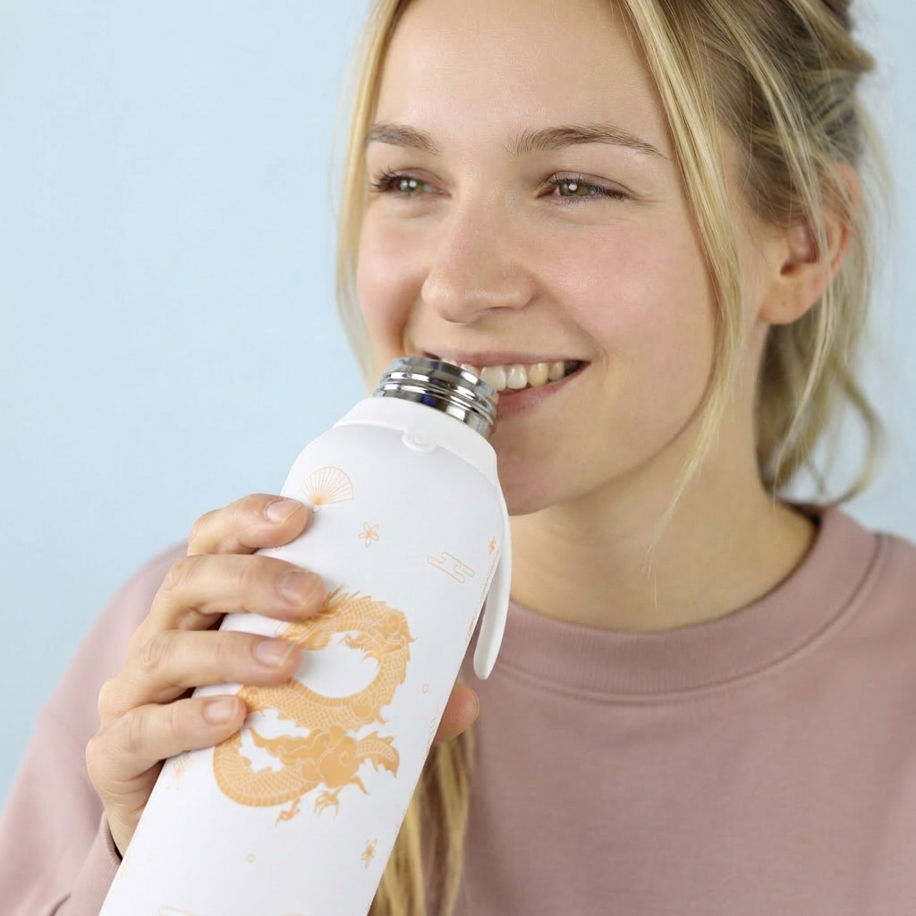 Botella Térmica de Acero Inoxidable con Altavoz – Dragon Spirit | Aurea