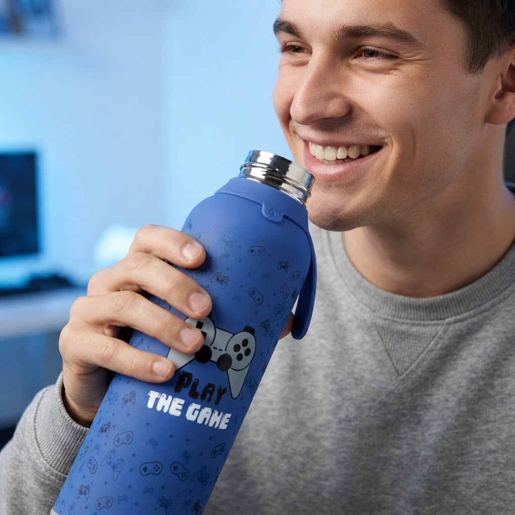 Botella Térmica de Acero Inoxidable con Altavoz – Pixel Gaming | Aurea