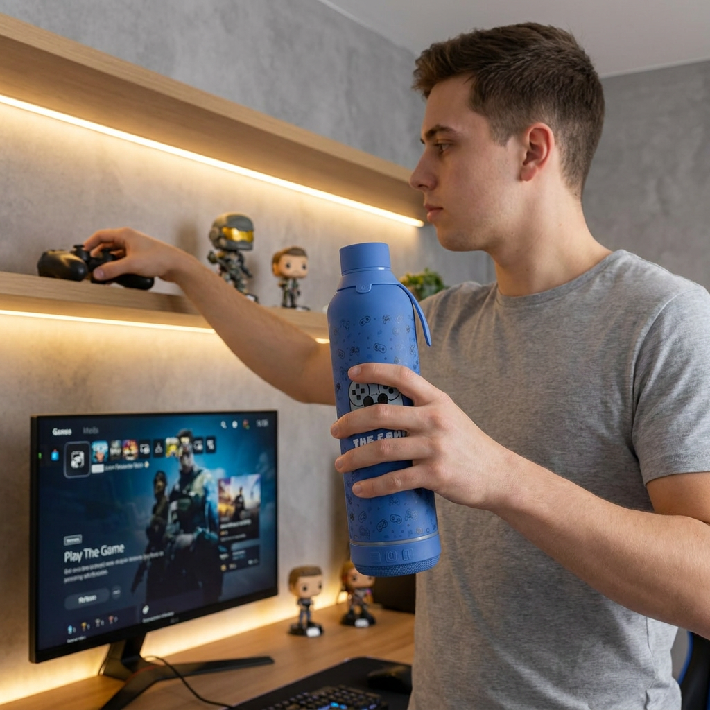 Botella Térmica de Acero Inoxidable con Altavoz – Pixel Gaming | Aurea