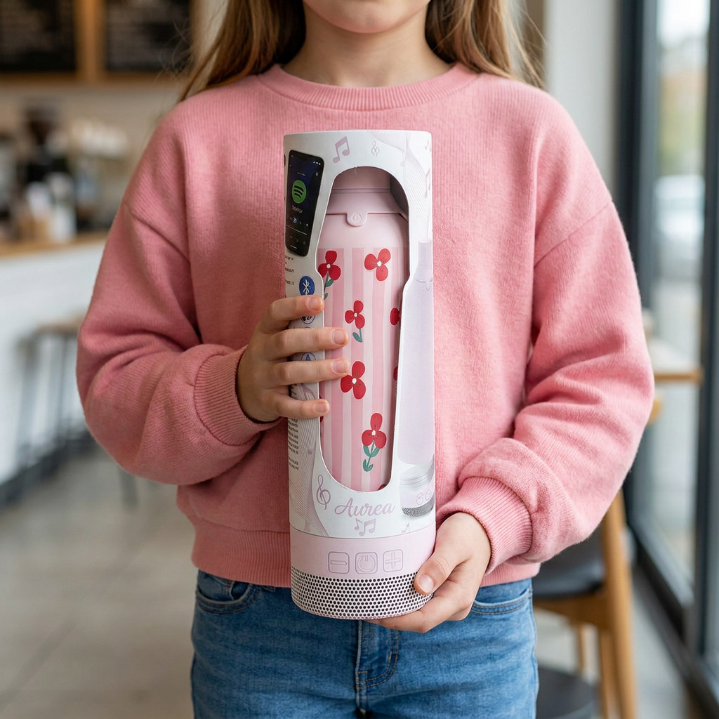 Botella Térmica de Acero Inoxidable con Altavoz – Floral Picnic | Aurea