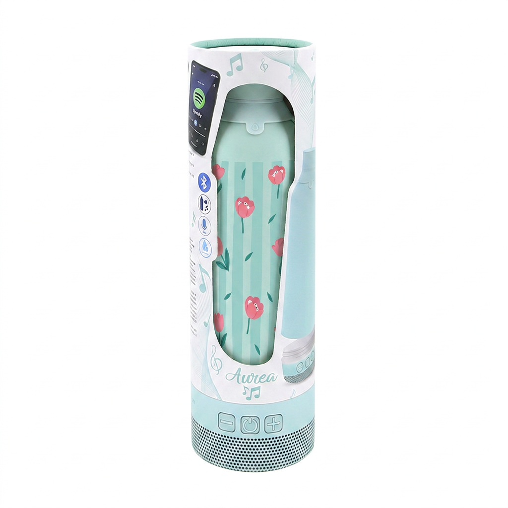Botella Térmica de Acero Inoxidable con Altavoz – Floral Picnic | Aurea