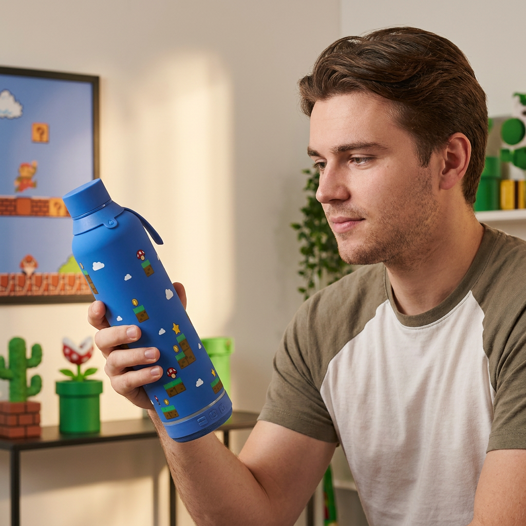 Botella Térmica de Acero Inoxidable con Altavoz – Level Boss | Aurea