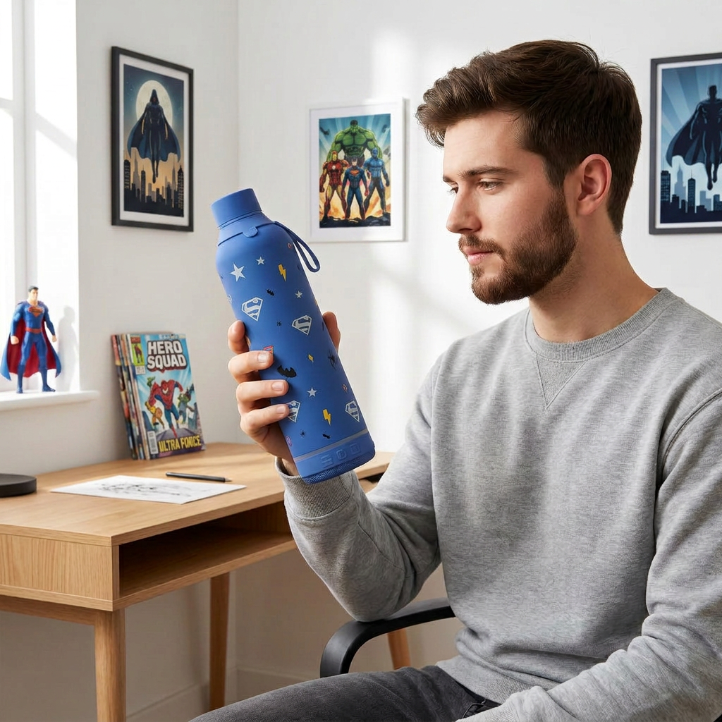 Botella Térmica de Acero Inoxidable con Altavoz – Hero Squad | Aurea