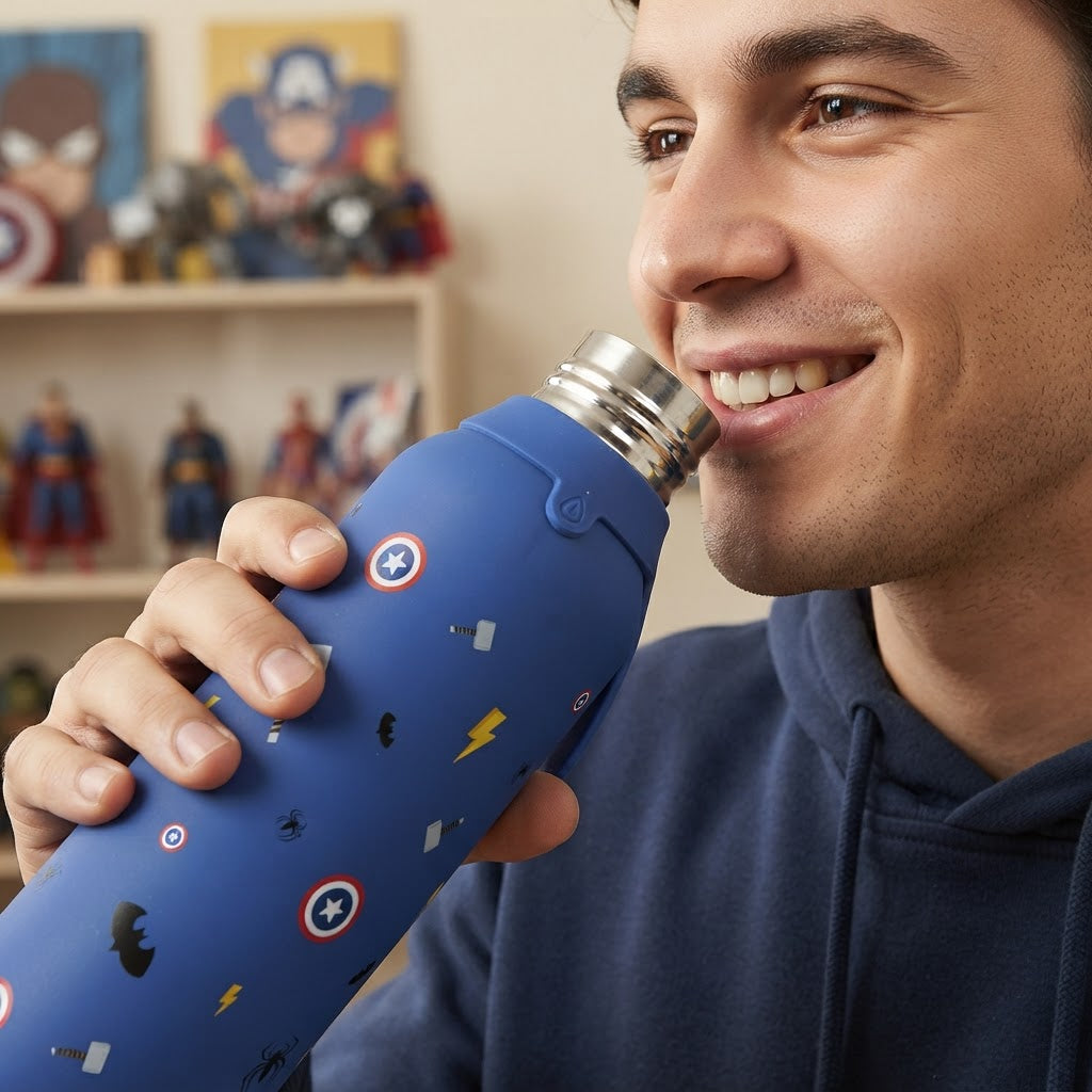 Botella Térmica de Acero Inoxidable con Altavoz – Hero Squad | Aurea