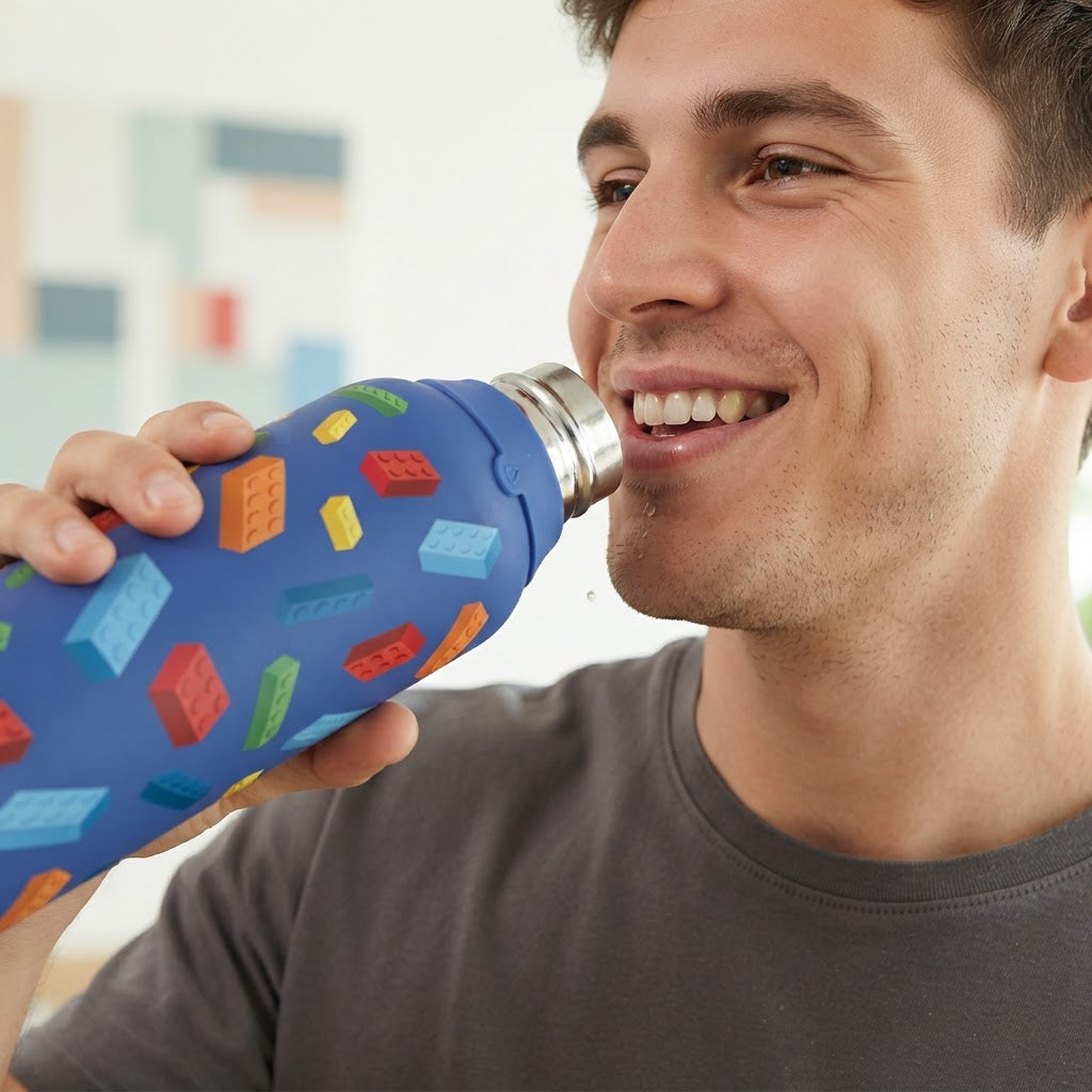 Botella Térmica de Acero Inoxidable con Altavoz – Block Build | Aurea
