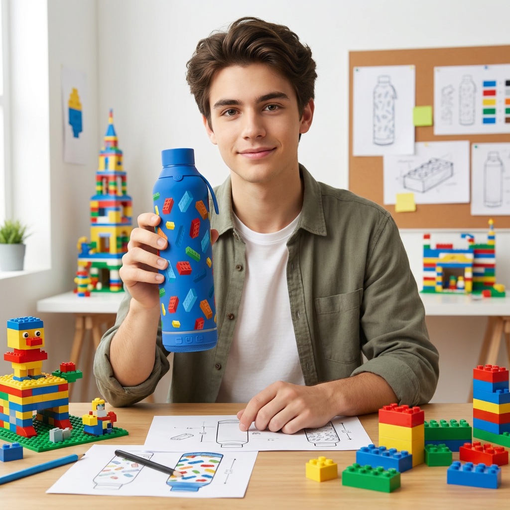 Botella Térmica de Acero Inoxidable con Altavoz – Block Build | Aurea