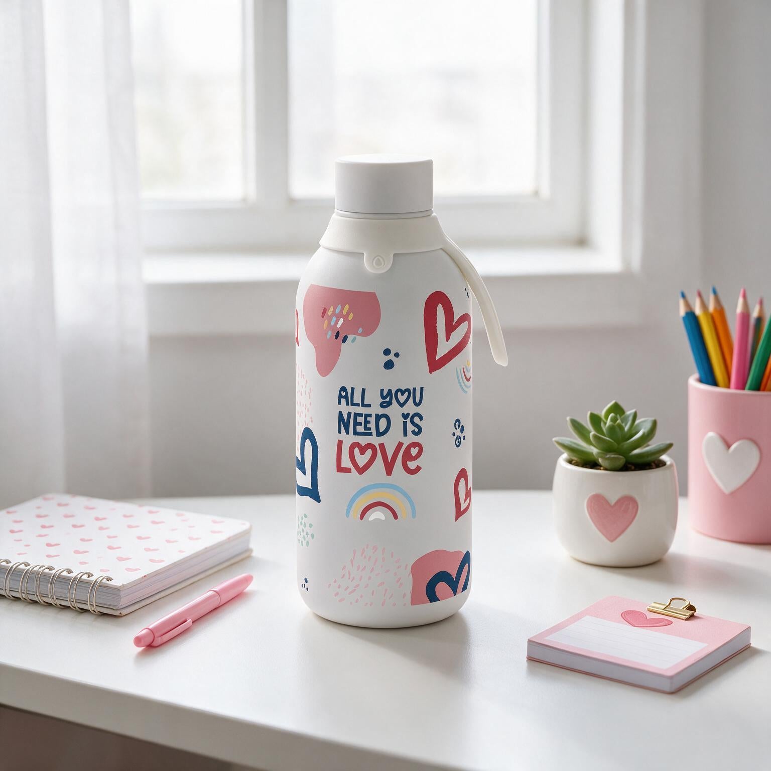 Botella térmica 500 ml interior cerámico - All You Need Is Love - Ice