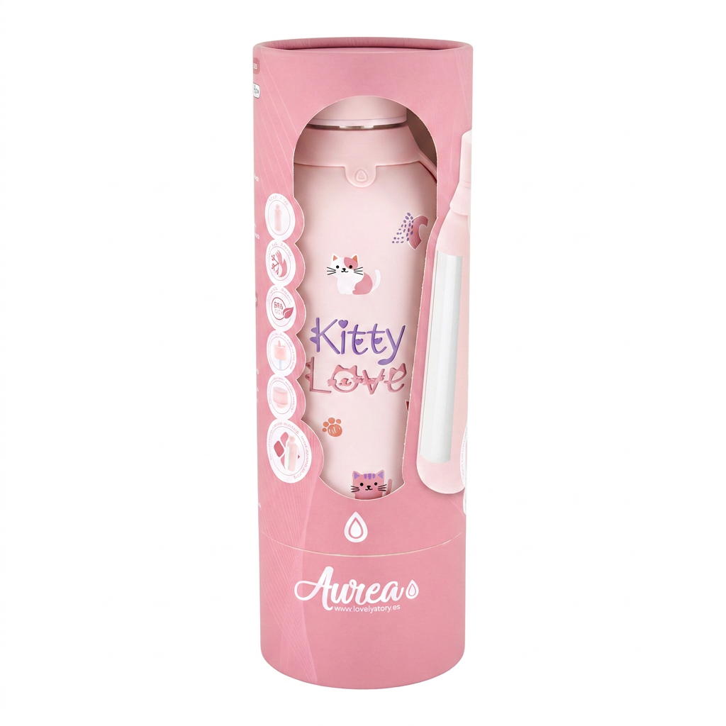 Botella térmica 500 ml interior cerámico - Kitty Love - Pink