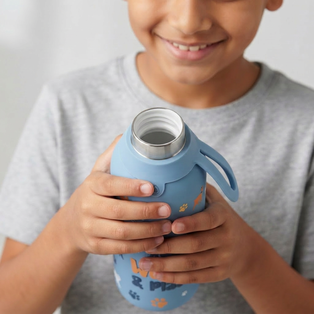 Botella térmica 500 ml interior cerámico - Woof & Play - Petrol Blue
