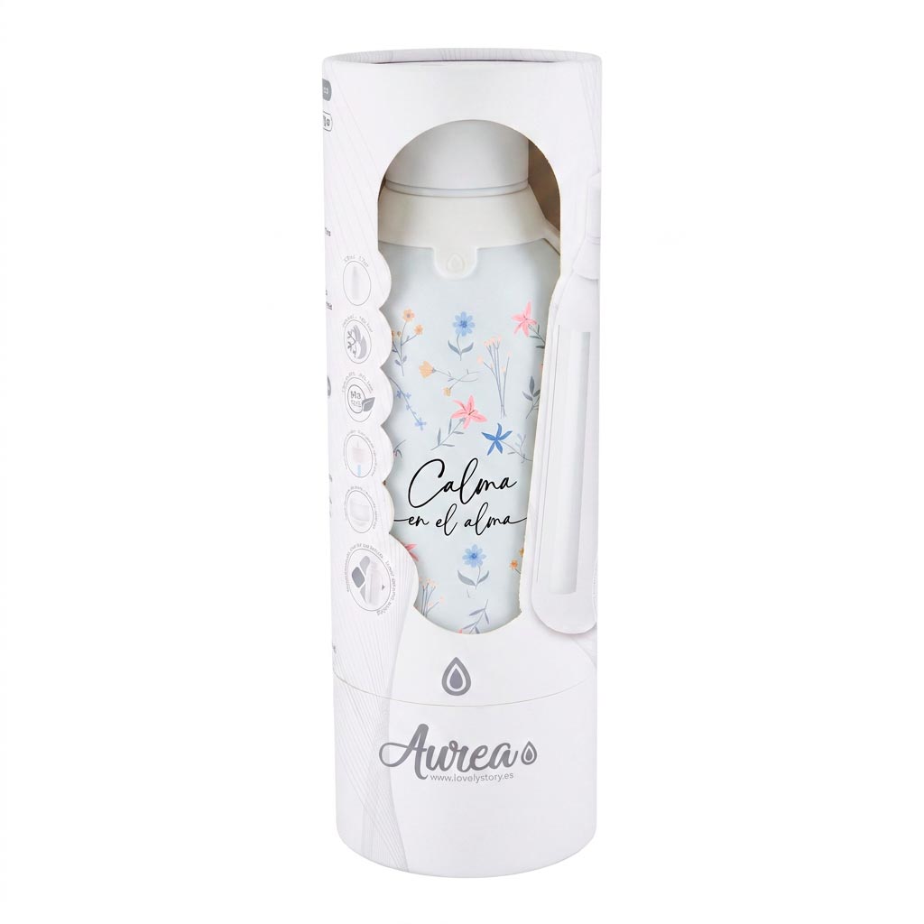 Botella Térmica de Acero Inoxidable con Interior Cerámico y Doble Tapón – Petal Whisper