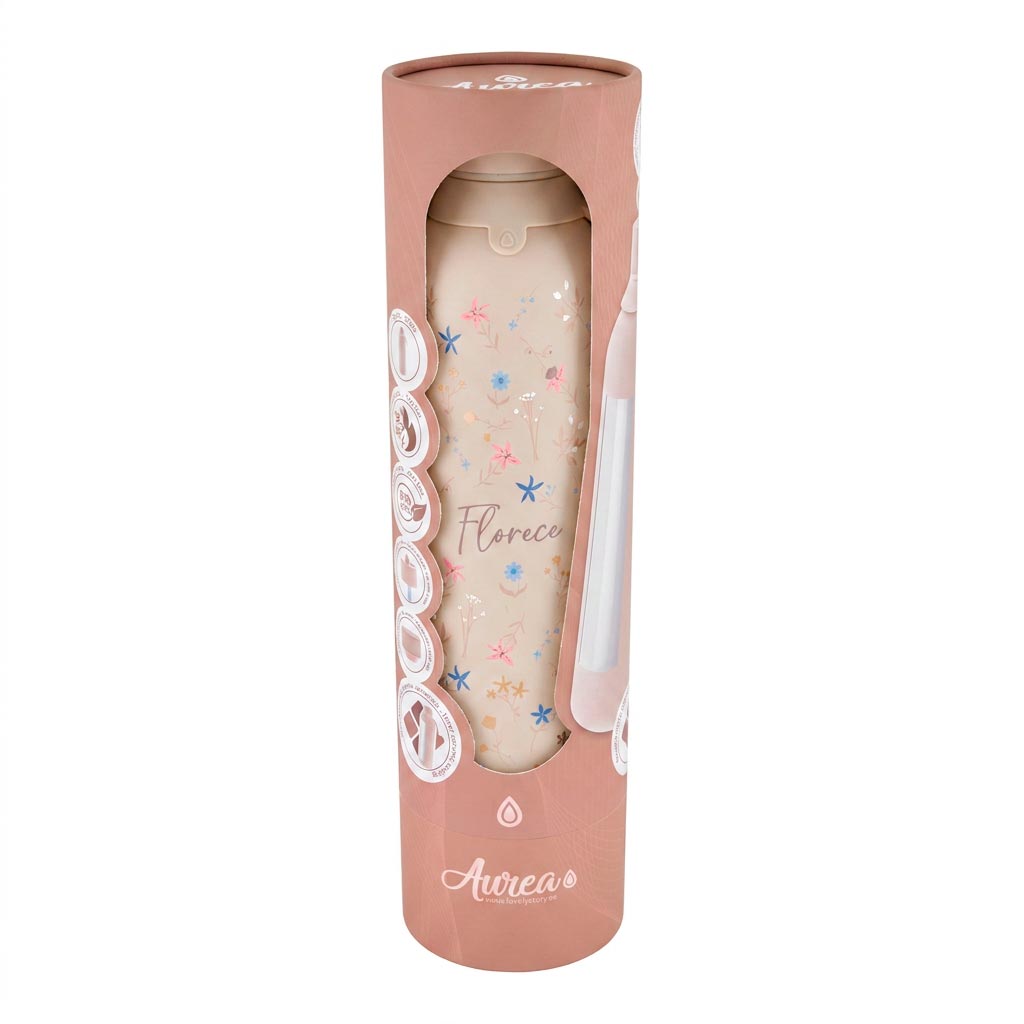 Botella Térmica de Acero Inoxidable con Interior Cerámico y Doble Tapón – Petal Whisper