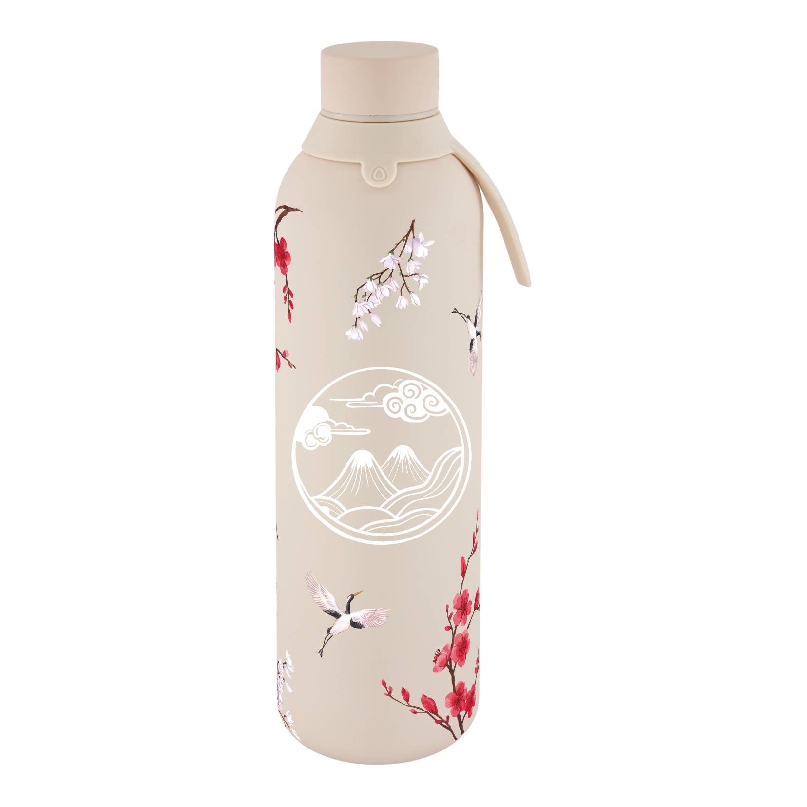 Botella Térmica de Acero Inoxidable con Interior Cerámico y Doble Tapón - Kyoto - Color Sand