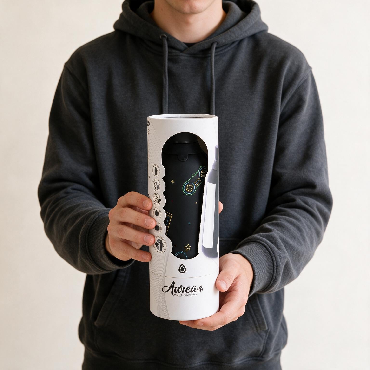 Botella Térmica de Acero Inoxidable con Interior Cerámico y Doble Tapón – Neon Score