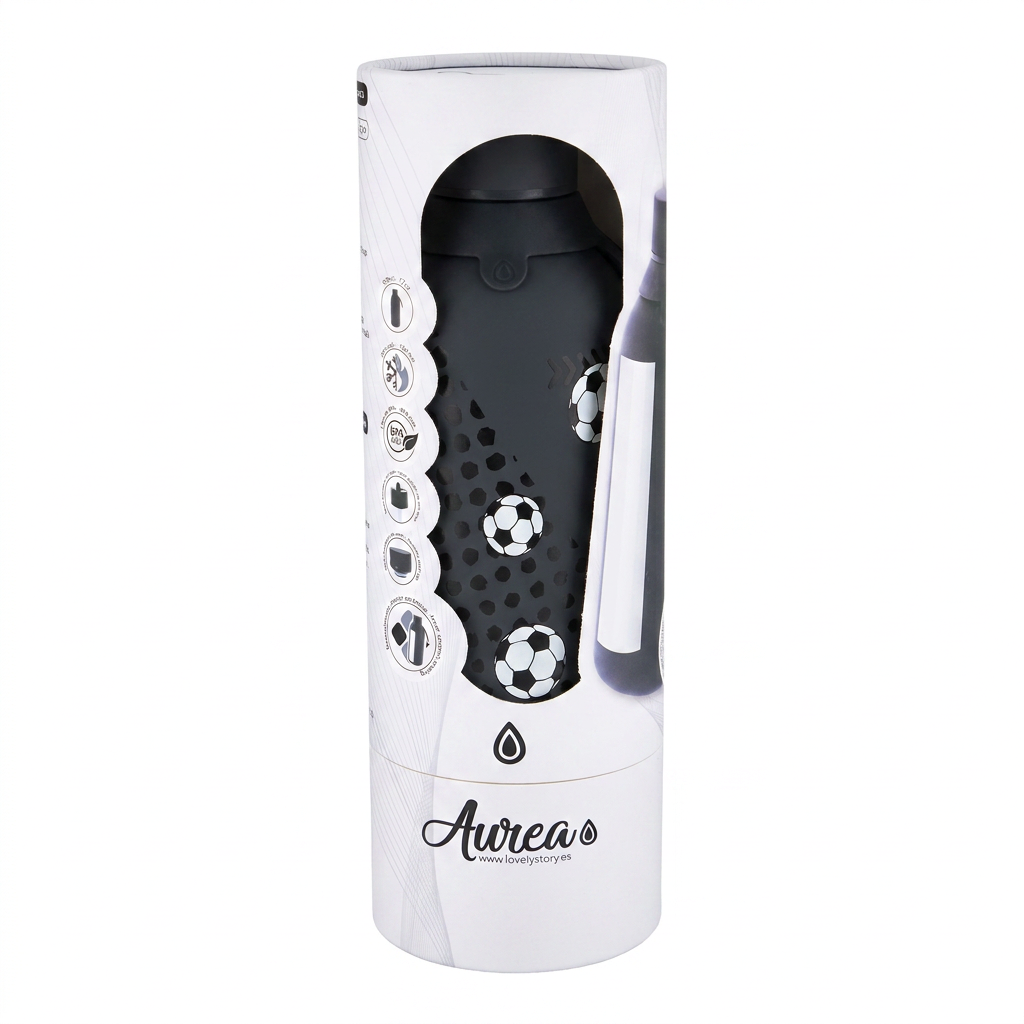 Botella Térmica de Acero Inoxidable con Interior Cerámico y Doble Tapón – Football Match