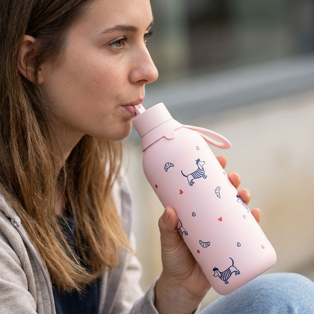 Botella Térmica de Acero Inoxidable con Interior Cerámico y Doble Tapón – Velvet Paws