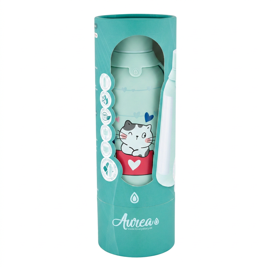 Botella Térmica de Acero Inoxidable con Interior Cerámico y Doble Tapón – Cat Whiskers