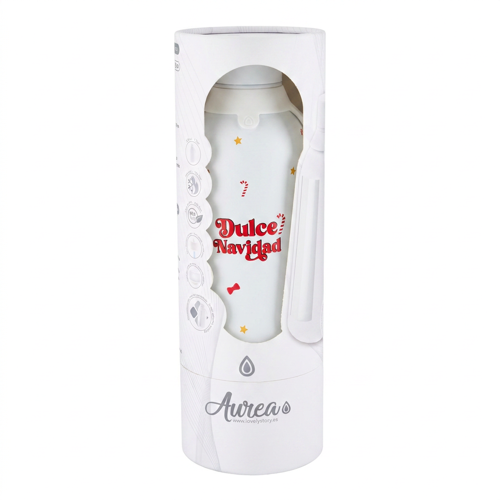 Botella Térmica de Acero Inoxidable con Interior Cerámico y Doble Tapón 500 ml – Navidad - Ice