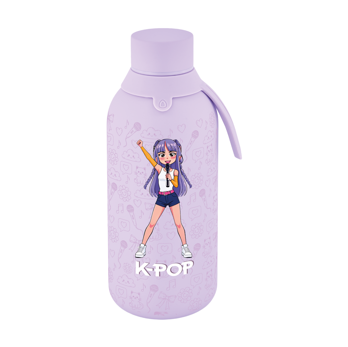 Botella Térmica de Acero Inoxidable con Interior Cerámico y Doble Tapón – K-Pop | Lovely Story
