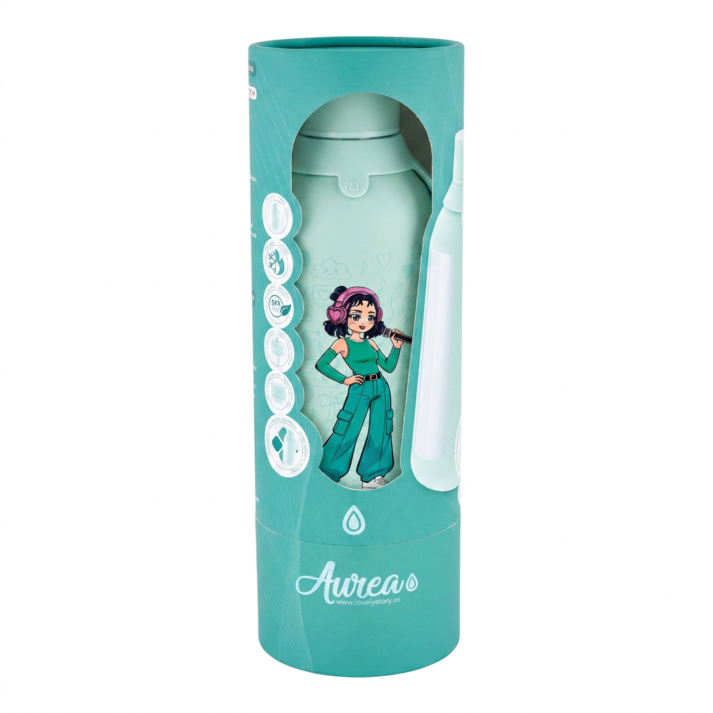 Botella Térmica de Acero Inoxidable con Interior Cerámico y Doble Tapón – K-Pop | Lovely Story