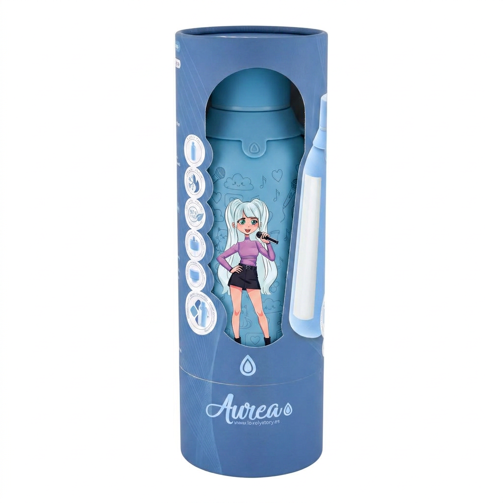 Botella Térmica de Acero Inoxidable con Interior Cerámico y Doble Tapón – K-Pop | Lovely Story