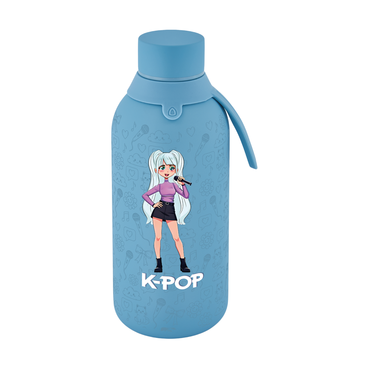 Botella Térmica de Acero Inoxidable con Interior Cerámico y Doble Tapón – K-Pop | Lovely Story