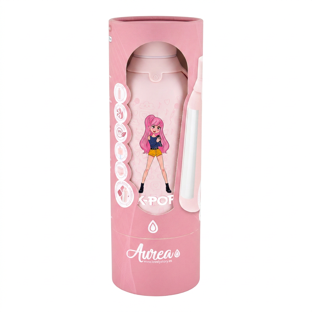 Botella Térmica de Acero Inoxidable con Interior Cerámico y Doble Tapón – K-Pop | Lovely Story