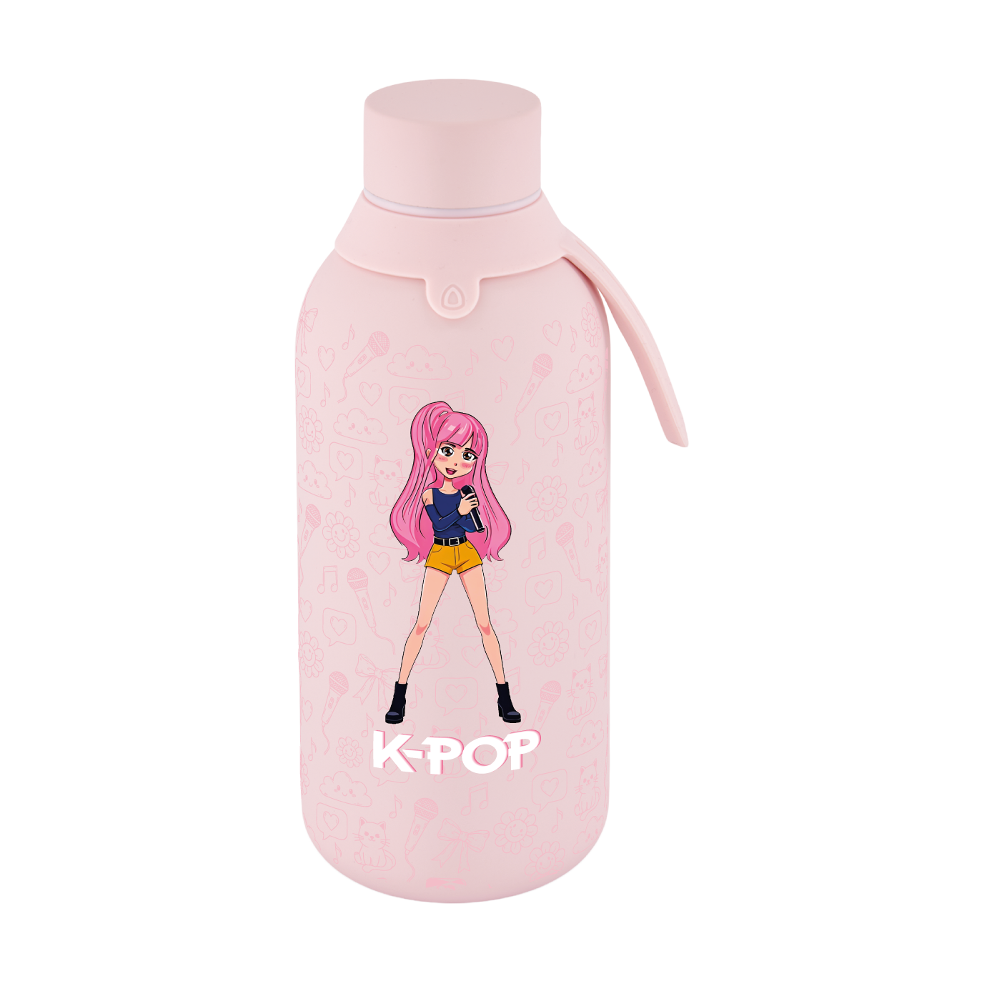 Botella Térmica de Acero Inoxidable con Interior Cerámico y Doble Tapón – K-Pop | Lovely Story