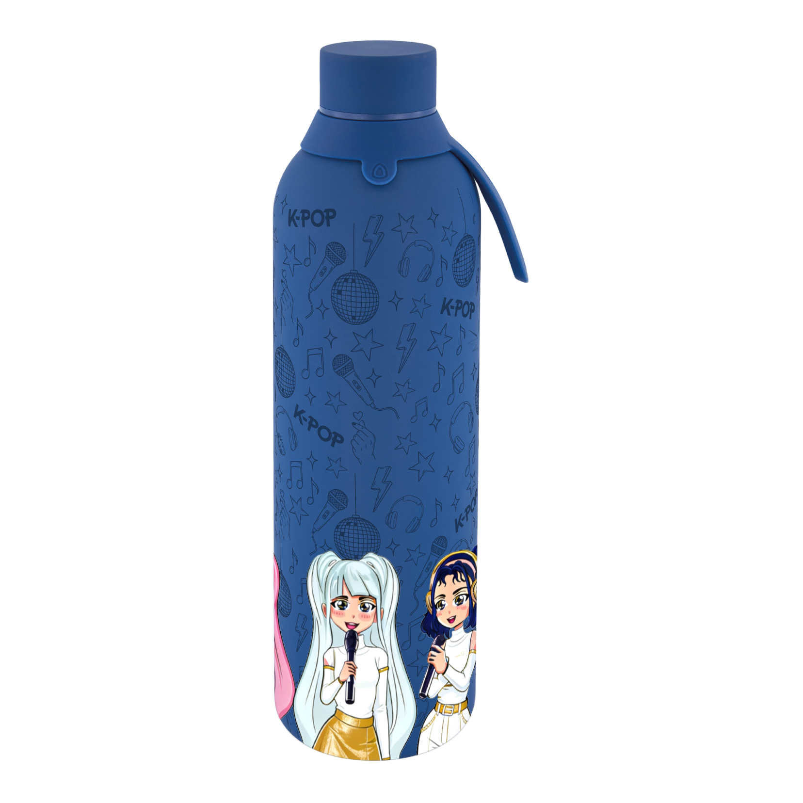 Botella Térmica de Acero Inoxidable con Interior Cerámico y Doble Tapón – K-Pop | Lovely Story