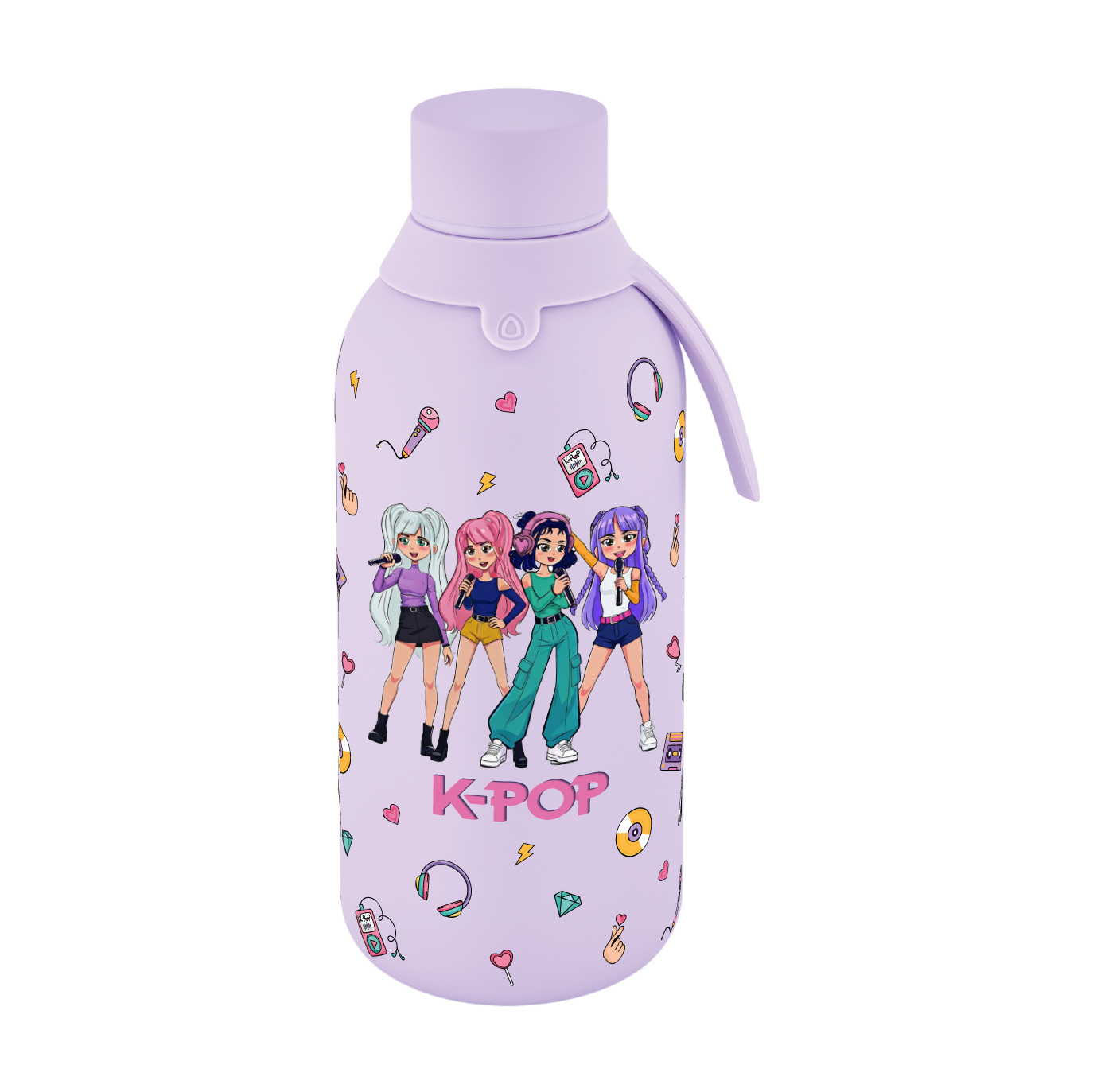 Botella Térmica de Acero Inoxidable con Interior Cerámico y Doble Tapón – K-Pop | Lovely Story