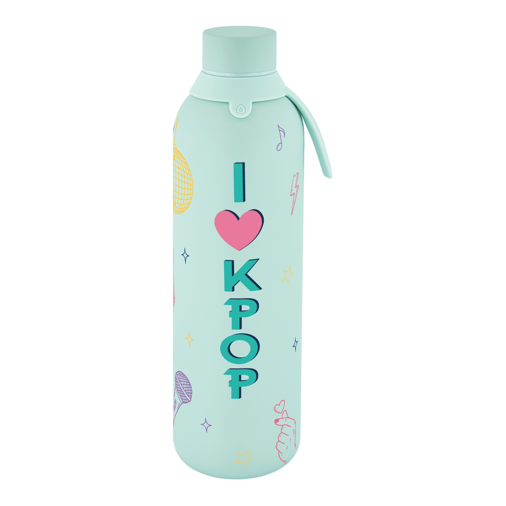 Botella Térmica de Acero Inoxidable con Interior Cerámico y Doble Tapón – K-Pop | Lovely Story
