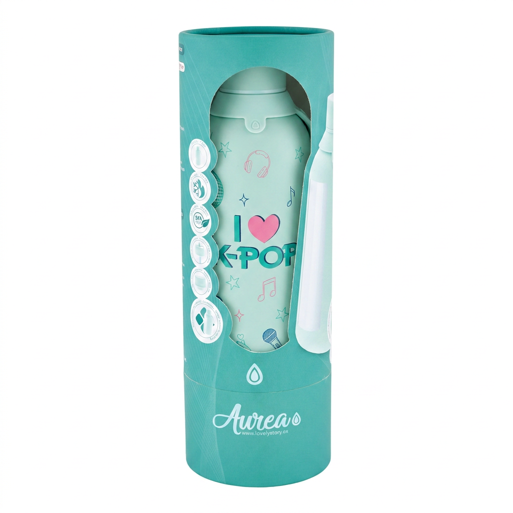 Botella Térmica de Acero Inoxidable con Interior Cerámico y Doble Tapón – K-Pop | Lovely Story