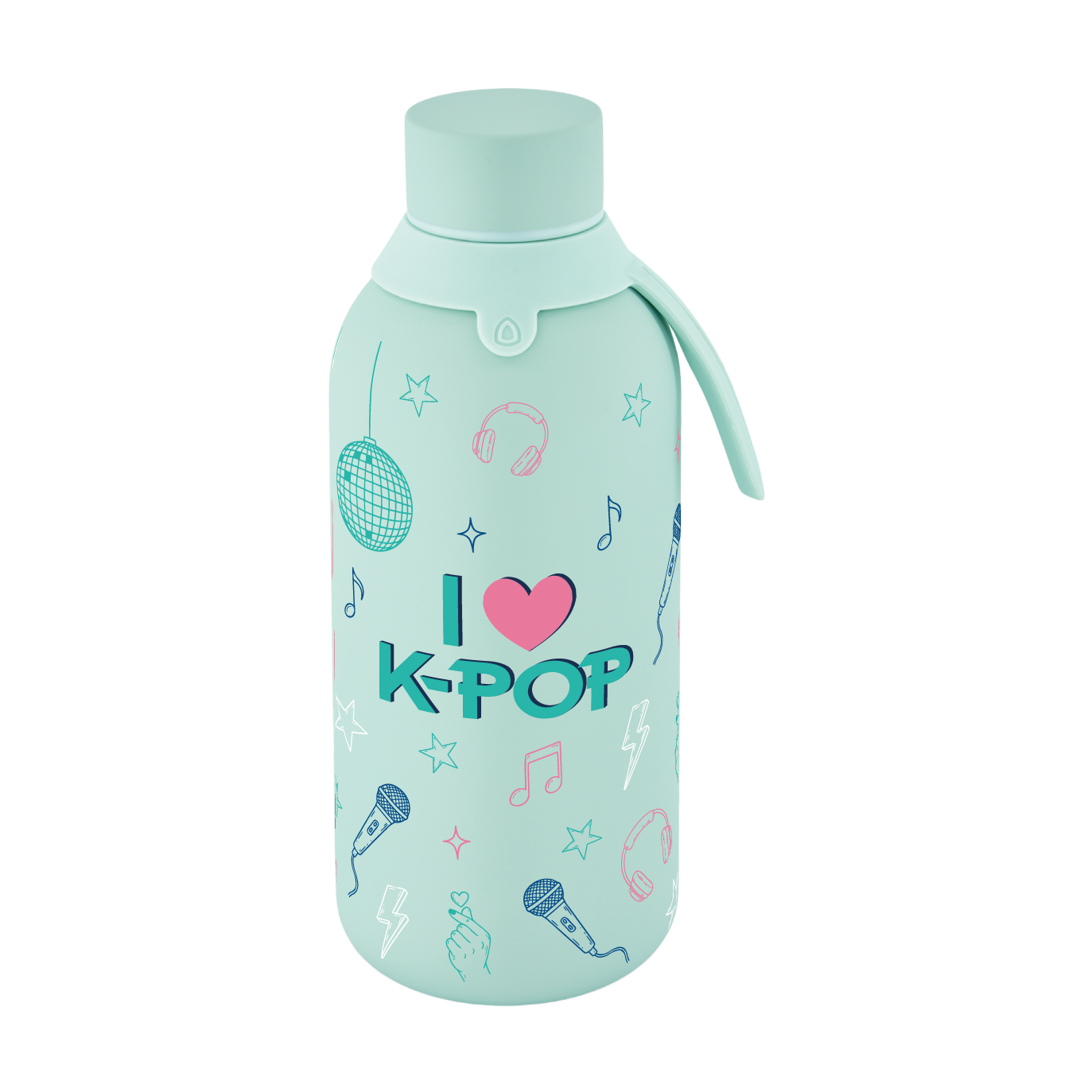 Botella Térmica de Acero Inoxidable con Interior Cerámico y Doble Tapón – K-Pop | Lovely Story