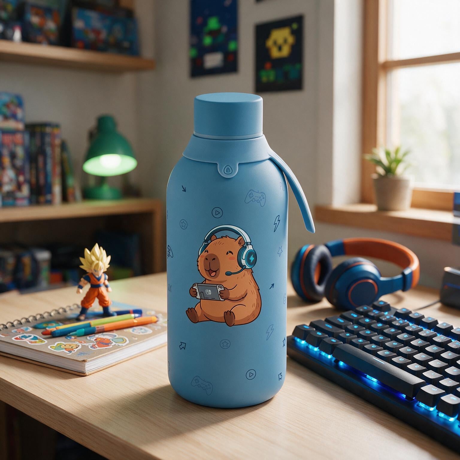 Botella térmica 500 ml interior cerámico - Capi Gamer - Petrol Blue