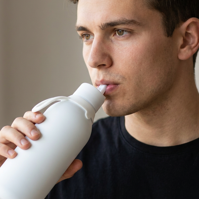 Botella Térmica de Acero Inoxidable con Interior Cerámico y Doble Tapón – Lisa | Aurea