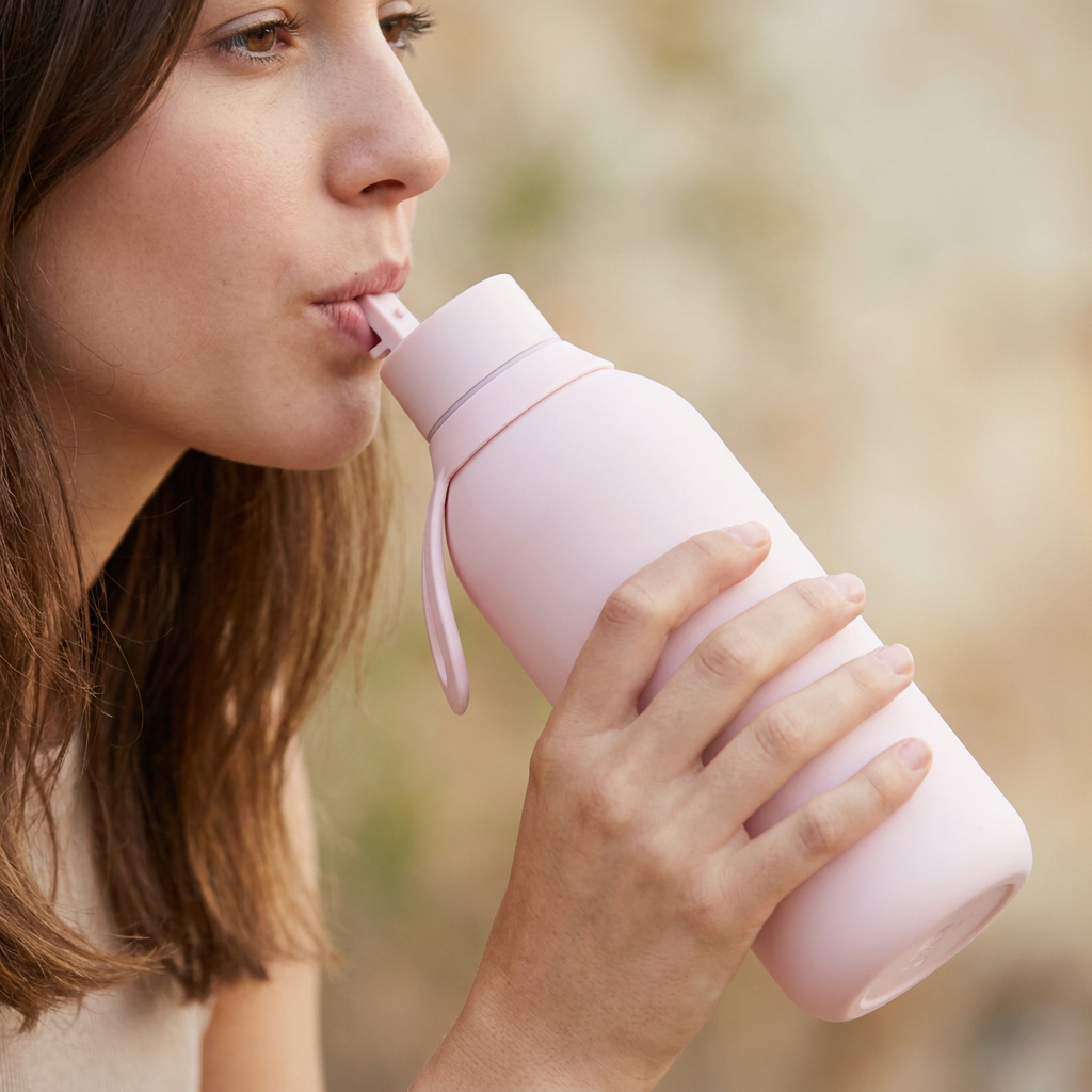 Botella Térmica de Acero Inoxidable con Interior Cerámico y Doble Tapón – Lisa | Aurea