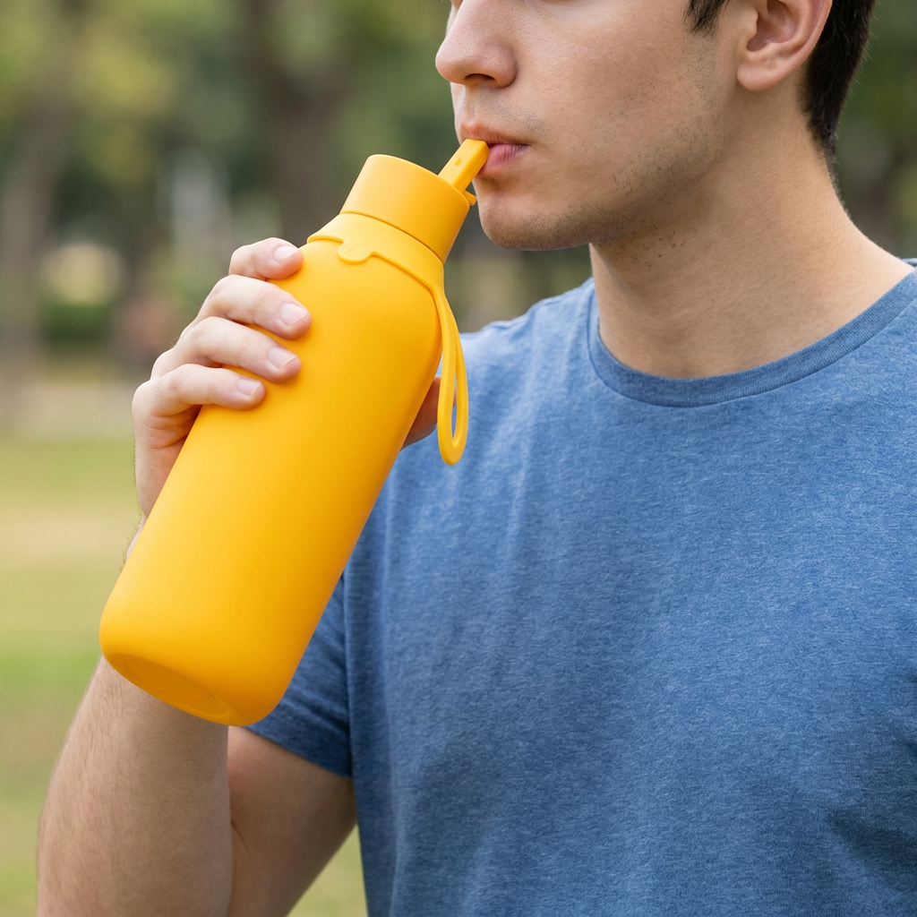 Botella Térmica de Acero Inoxidable con Interior Cerámico y Doble Tapón – Lisa | Aurea