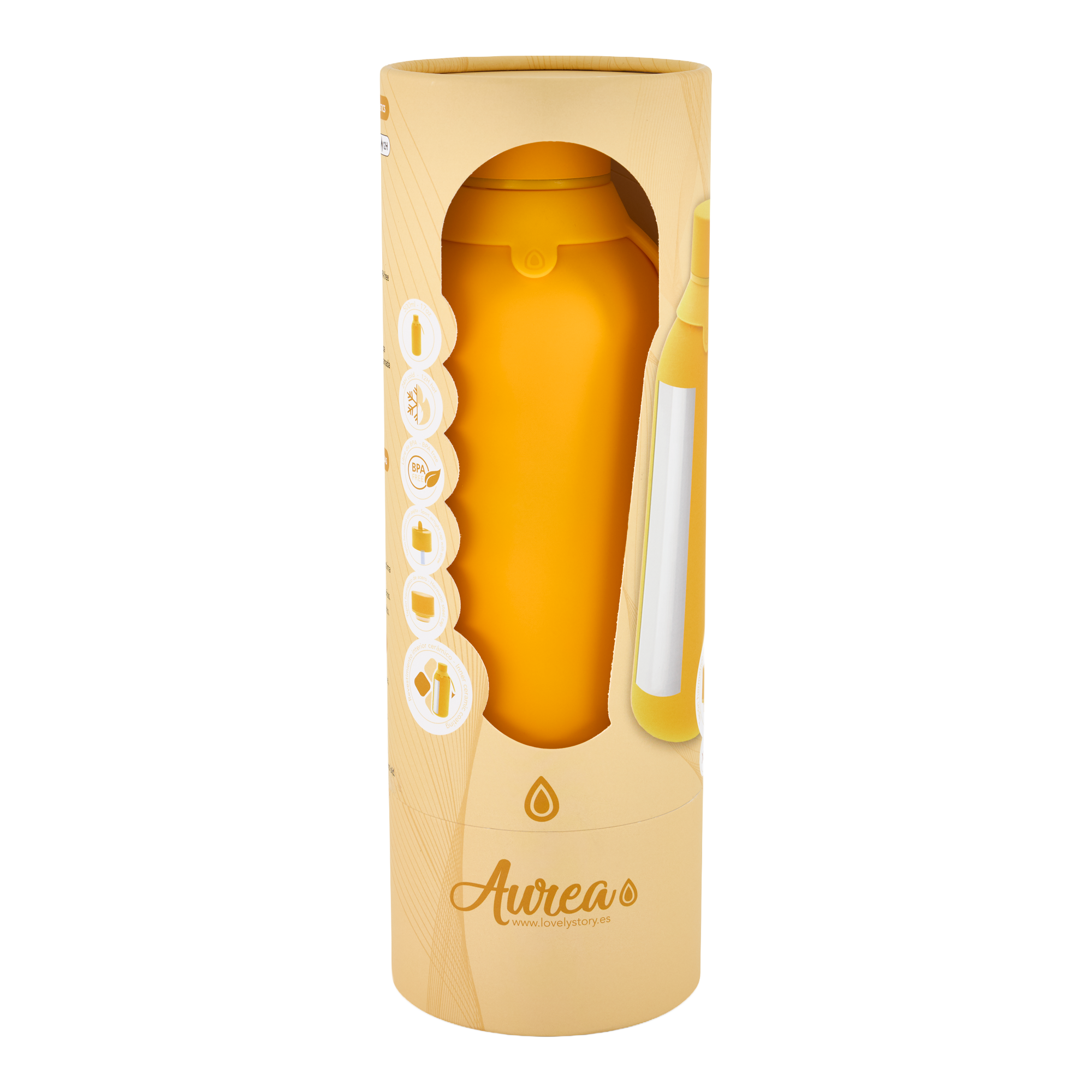 Botella Térmica de Acero Inoxidable con Interior Cerámico y Doble Tapón – Autumn Vibes | Aurea