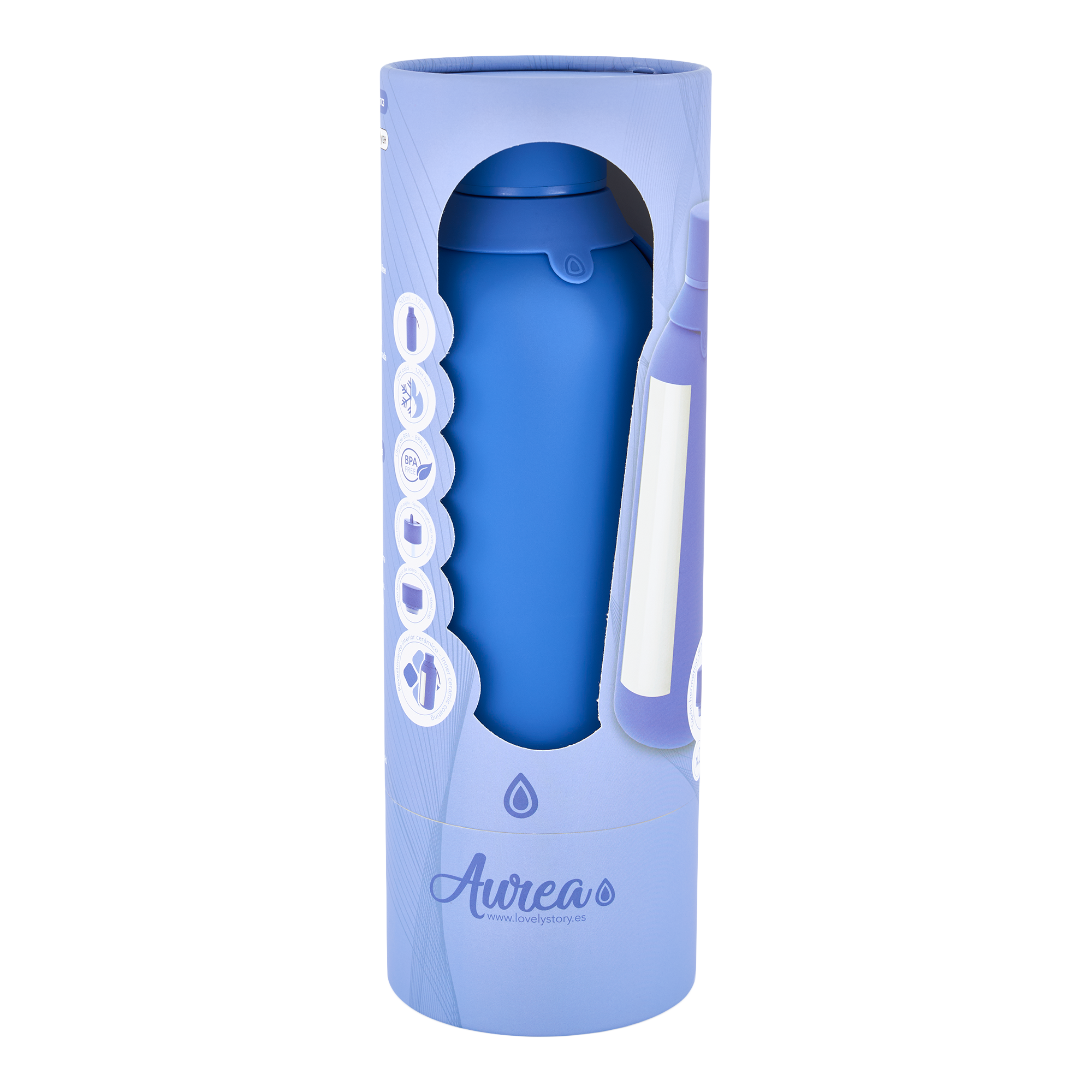 Botella Térmica de Acero Inoxidable con Interior Cerámico y Doble Tapón – Neon Gamer | Aurea