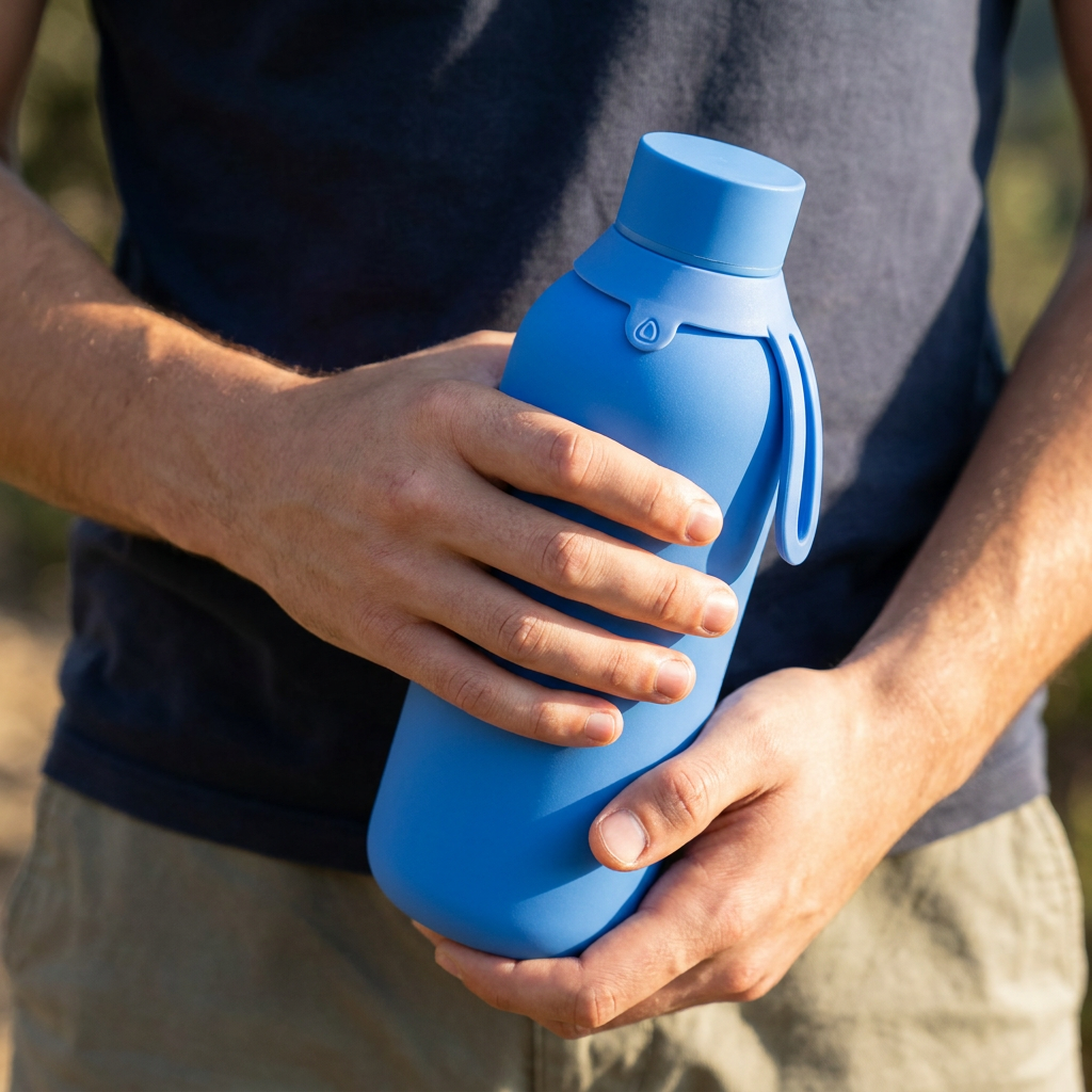 Botella Térmica de Acero Inoxidable con Interior Cerámico y Doble Tapón – Lisa | Aurea