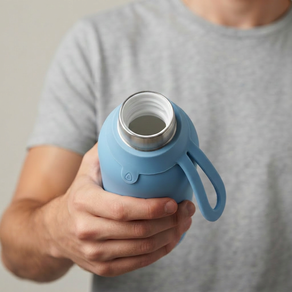 Botella Térmica de Acero Inoxidable con Interior Cerámico y Doble Tapón – Lisa | Aurea